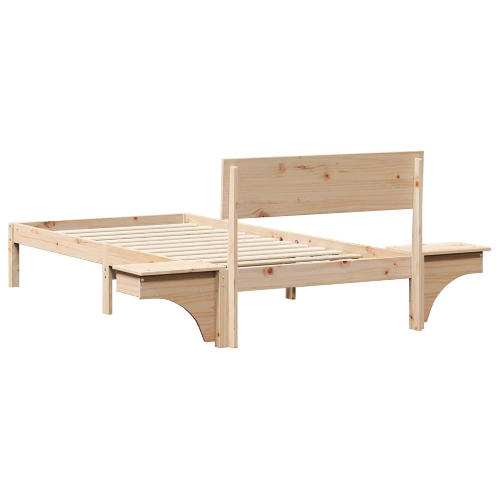 Sengestel med hovedgærde Brun 90 x 190 cm Massiv fyrretræ