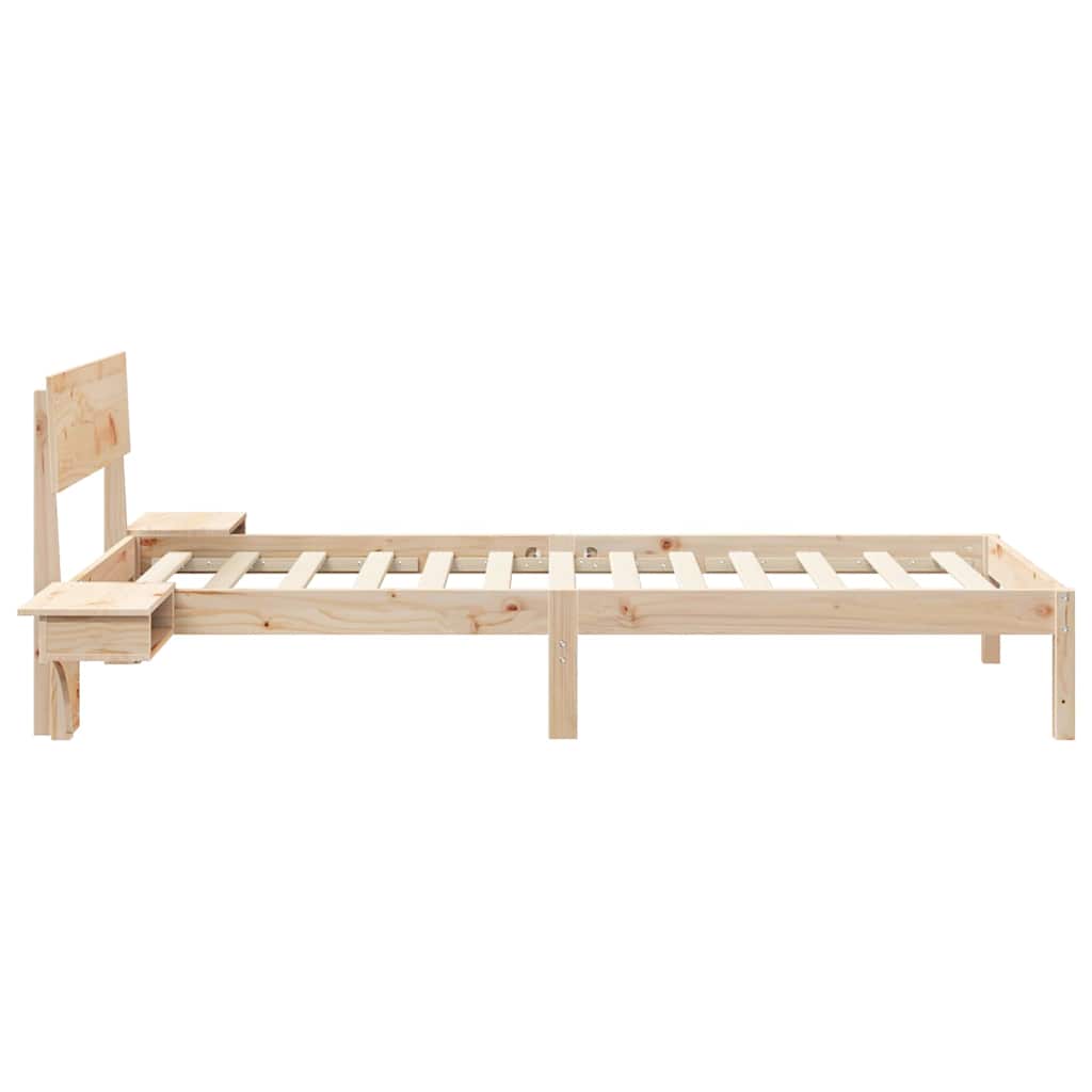 Sengestel med hovedgærde Brun 90 x 190 cm Massiv fyrretræ