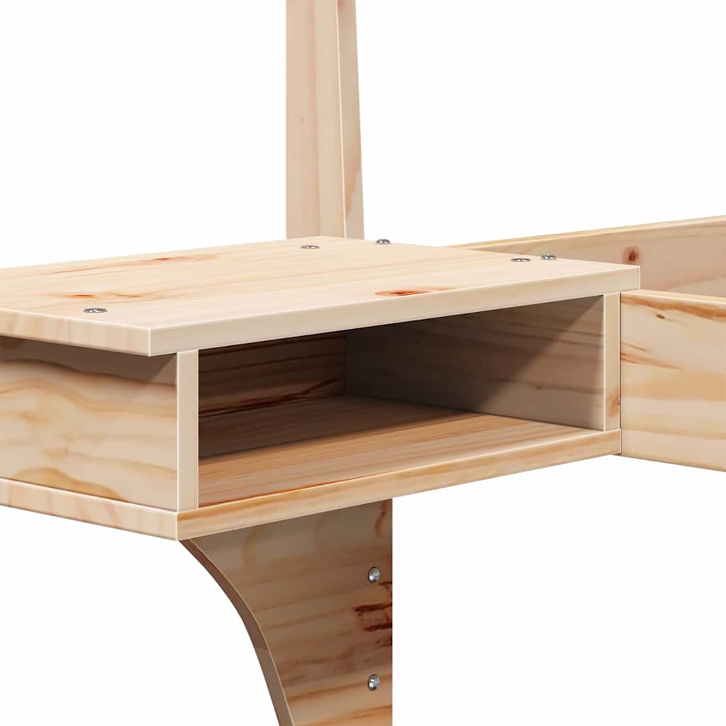 Sengestel med hovedgærde Brun 75 x 190 cm Massiv fyrretræ