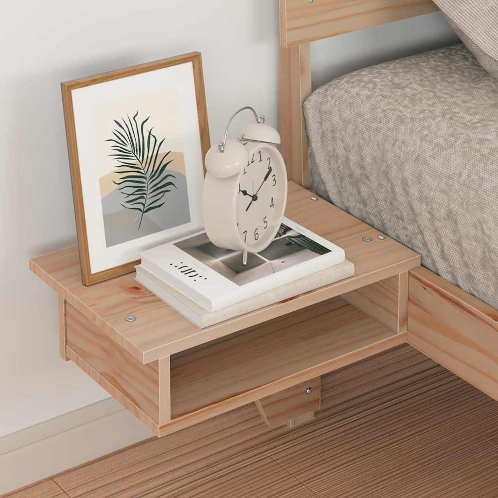 Sengestel med hovedgærde Brun 75 x 190 cm Massiv fyrretræ