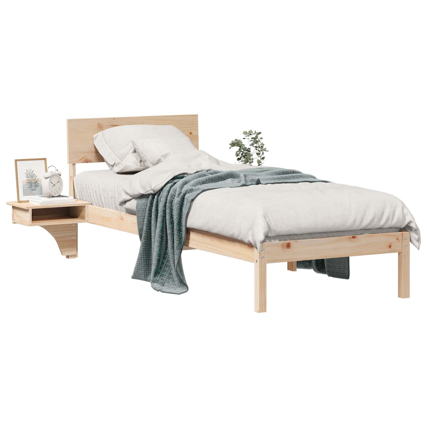 Sengestel med hovedgærde Brun 75 x 190 cm Massiv fyrretræ