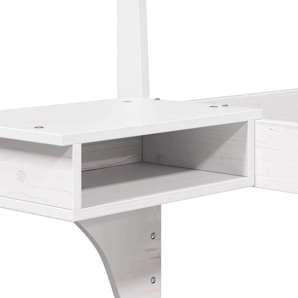 Sengestel med hovedgærde Hvid 75 x 190 cm Massiv fyrretræ