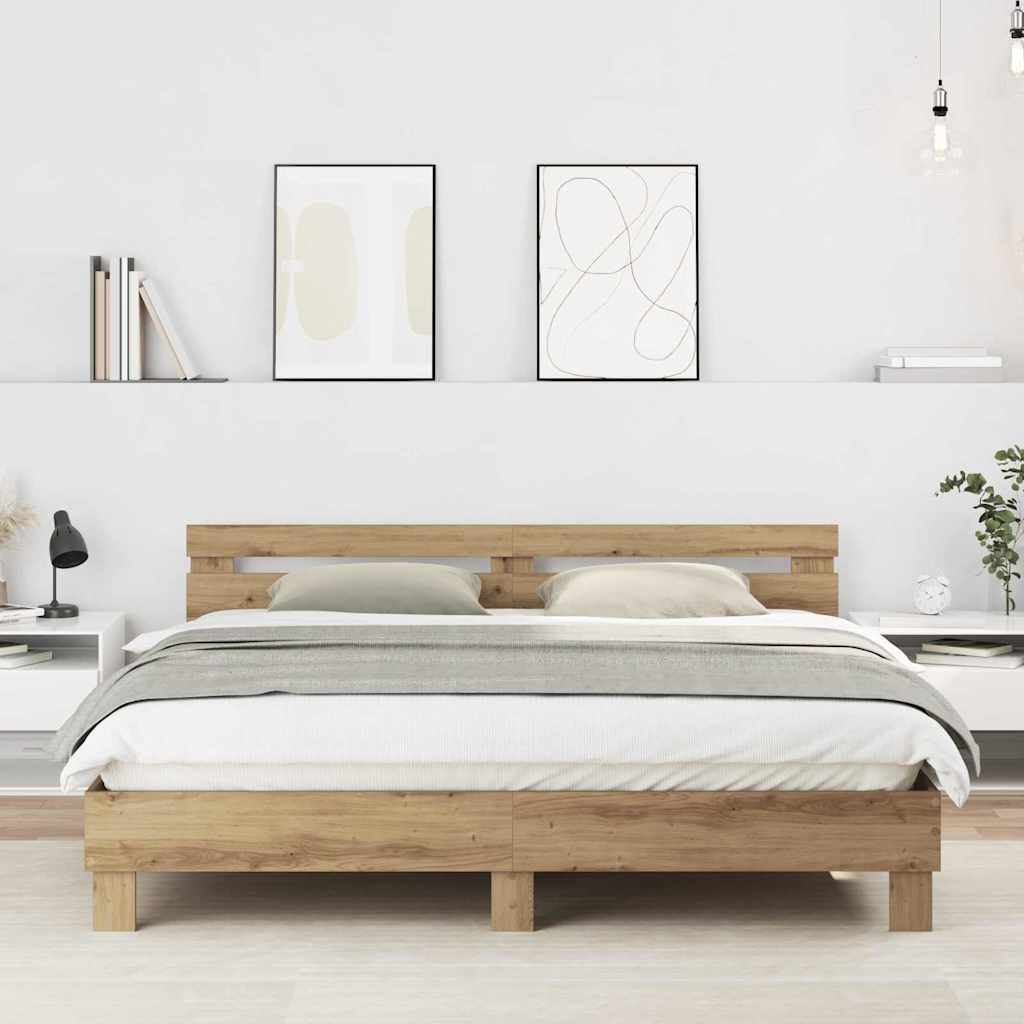 Sengestel Artisan Egetræ 203 x 185 x 70 cm Konstrueret træ