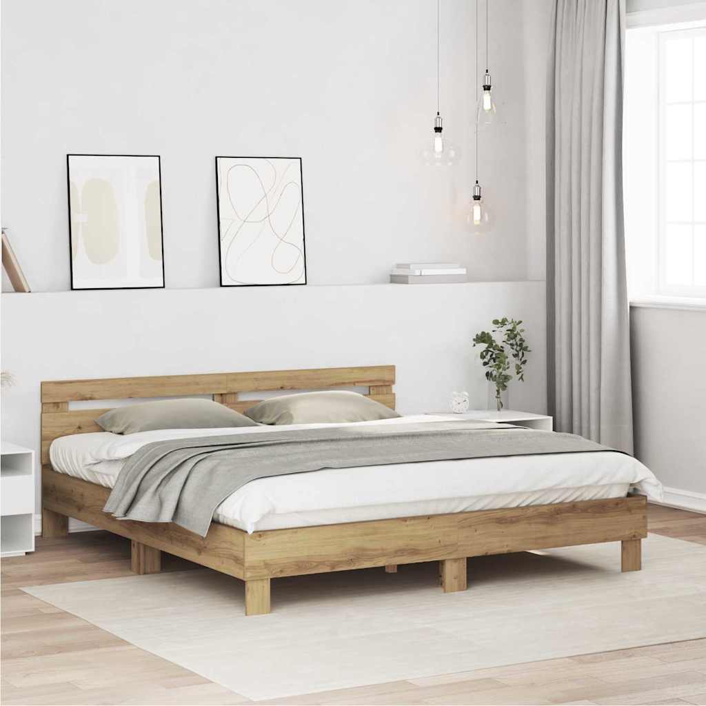 Sengestel Artisan Egetræ 203 x 185 x 70 cm Konstrueret træ