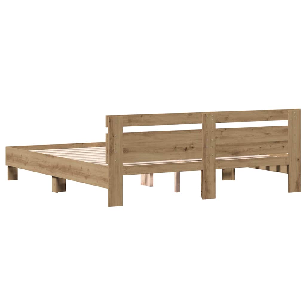 Sengestel Artisan Egetræ 203 x 185 x 70 cm Konstrueret træ