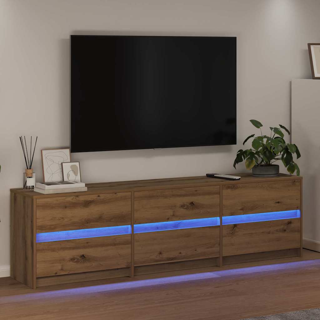 TV Enheder 2 stk. Artisan Egetræ Konstrueret træ