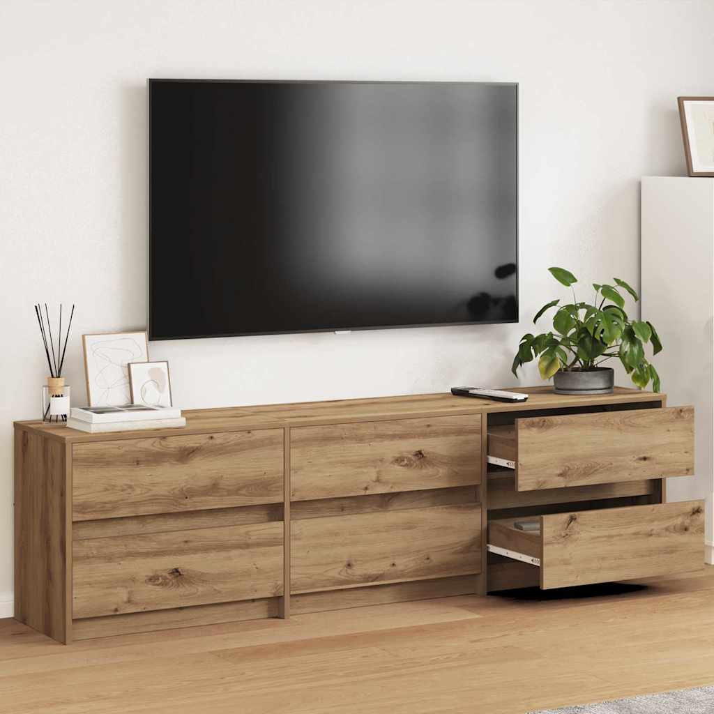 TV Enheder 2 stk. Artisan Egetræ Konstrueret træ