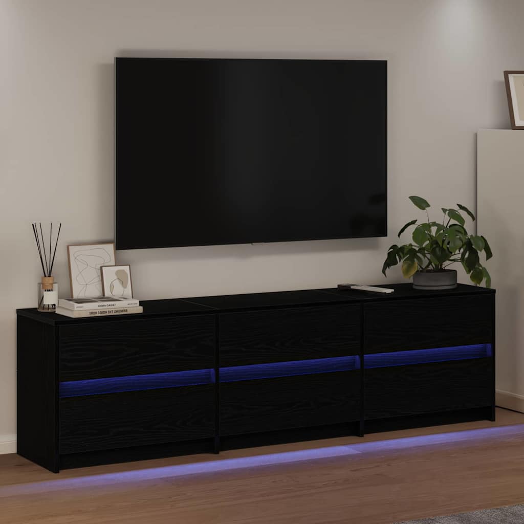 TV Enheder 180 x 34 x 50 cm Sort eg Konstrueret træ