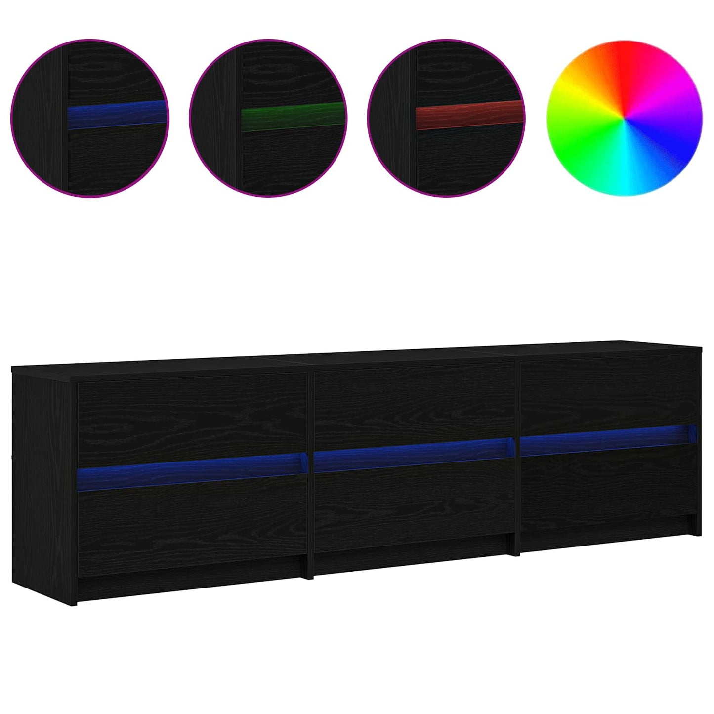 TV Enheder 180 x 34 x 50 cm Sort eg Konstrueret træ