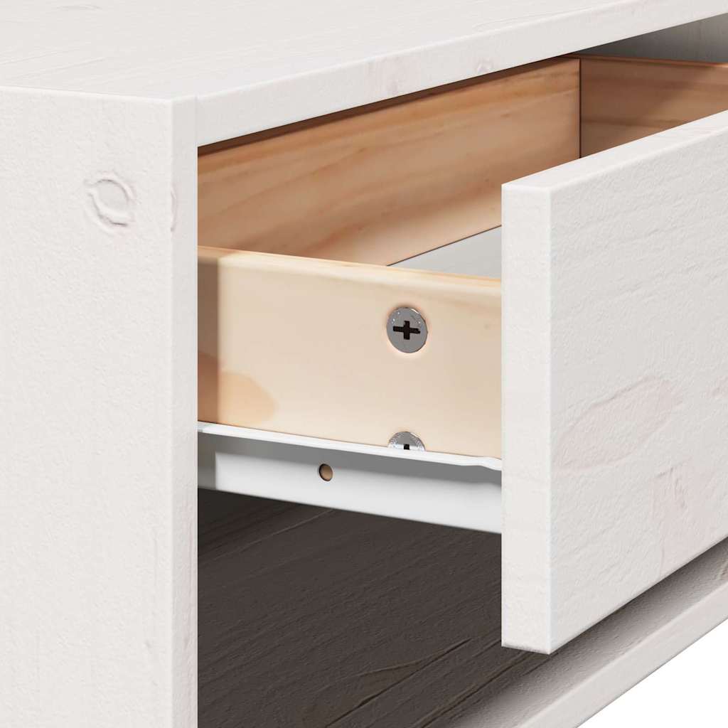 Sengebord 2 stk. Hvid 50 x 32,5 x 24 cm Massivt fyrretræ