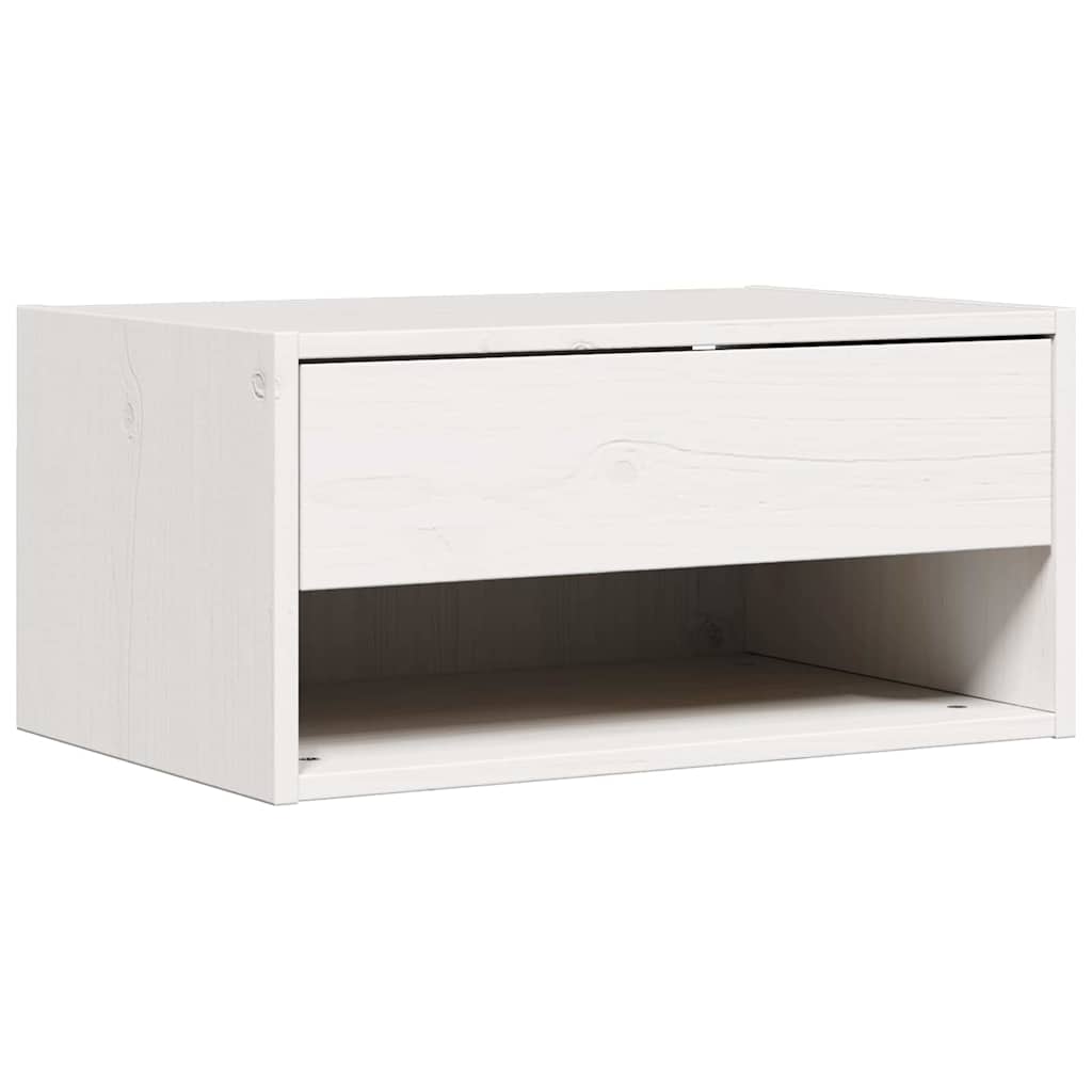 Sengebord 2 stk. Hvid 50 x 32,5 x 24 cm Massivt fyrretræ