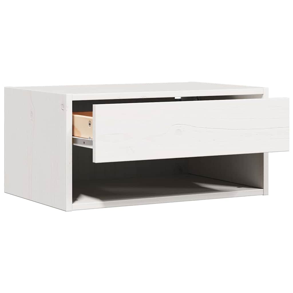 Sengebord 2 stk. Hvid 50 x 32,5 x 24 cm Massivt fyrretræ