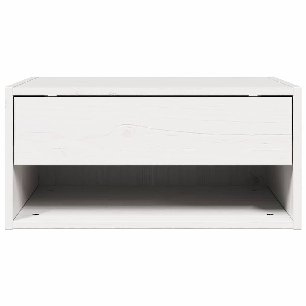 Sengebord 2 stk. Hvid 50 x 32,5 x 24 cm Massivt fyrretræ