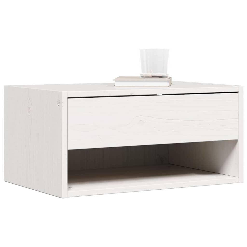 Sengebord 2 stk. Hvid 50 x 32,5 x 24 cm Massivt fyrretræ