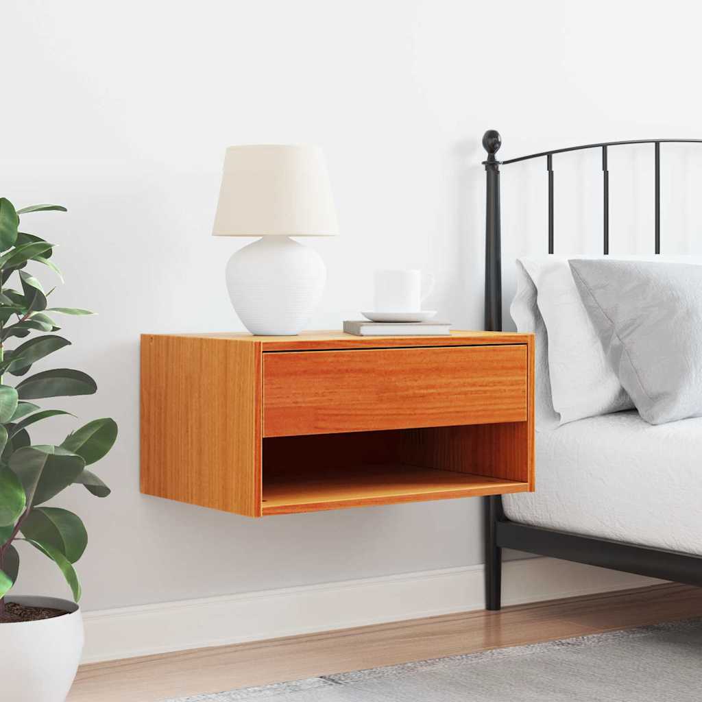 Sengebord Voks brun 50 x 32,5 x 24 cm Massivt fyrretræ