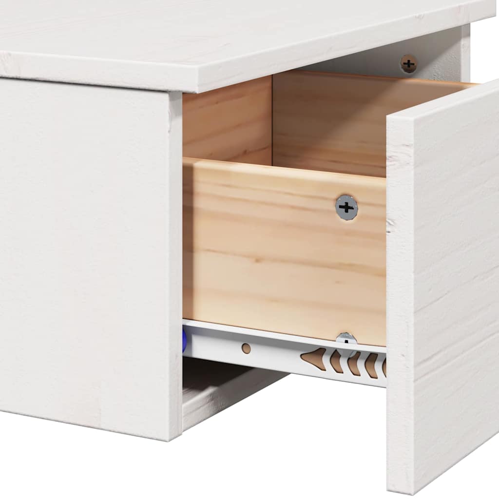 Sengebord 2 stk. Hvid 37 x 35 x 18,5 cm Massivt fyrretræ