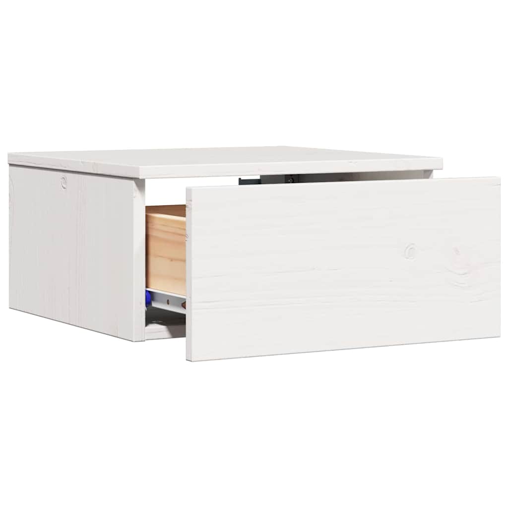 Sengebord 2 stk. Hvid 37 x 35 x 18,5 cm Massivt fyrretræ