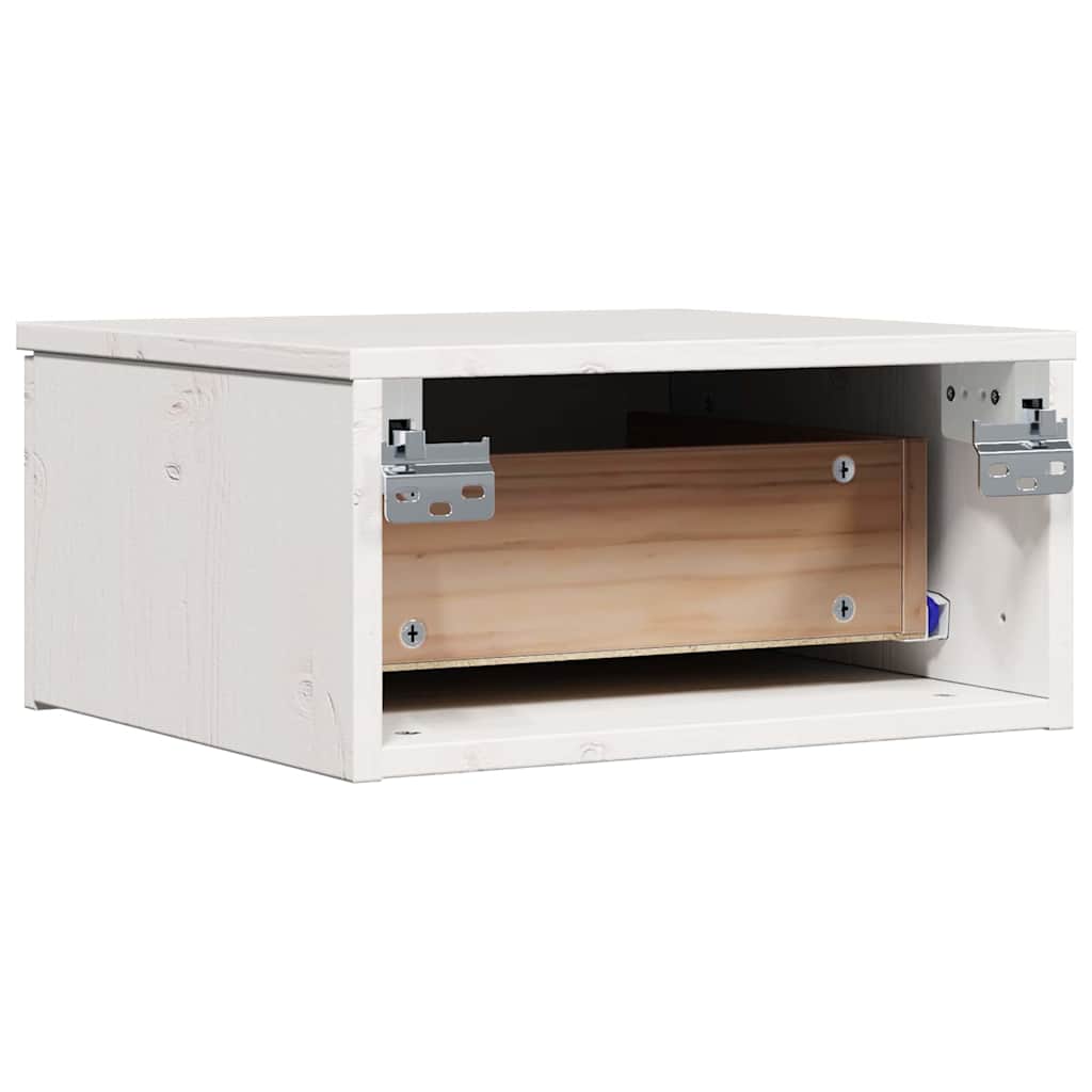 Sengebord 2 stk. Hvid 37 x 35 x 18,5 cm Massivt fyrretræ