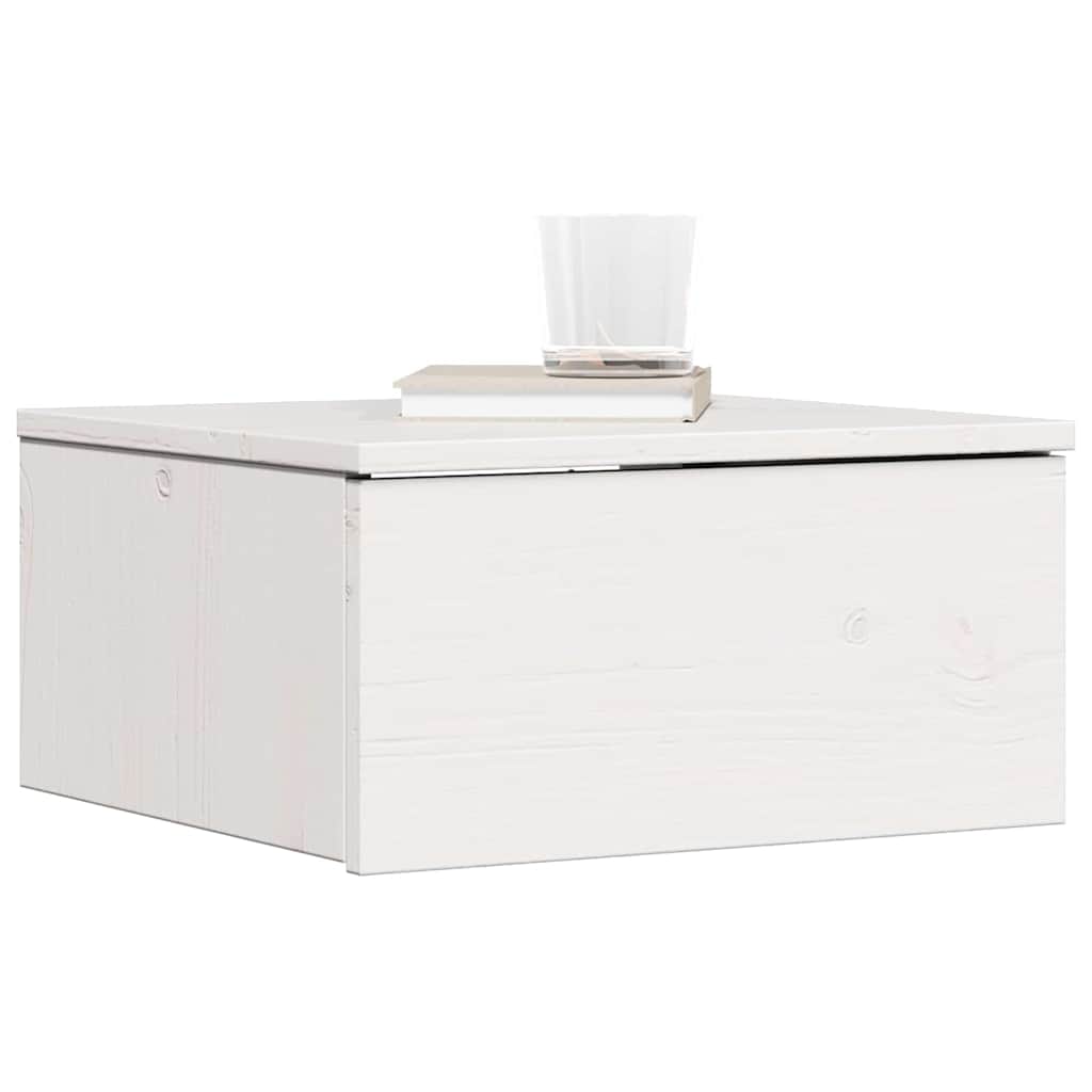 Sengebord 2 stk. Hvid 37 x 35 x 18,5 cm Massivt fyrretræ