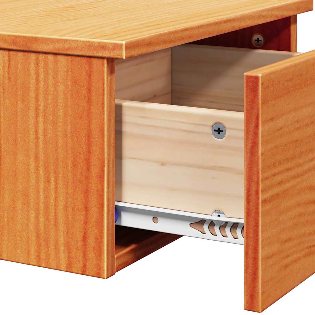 Sengebord Voks brun 37 x 35 x 18,5 cm Massivt fyrretræ