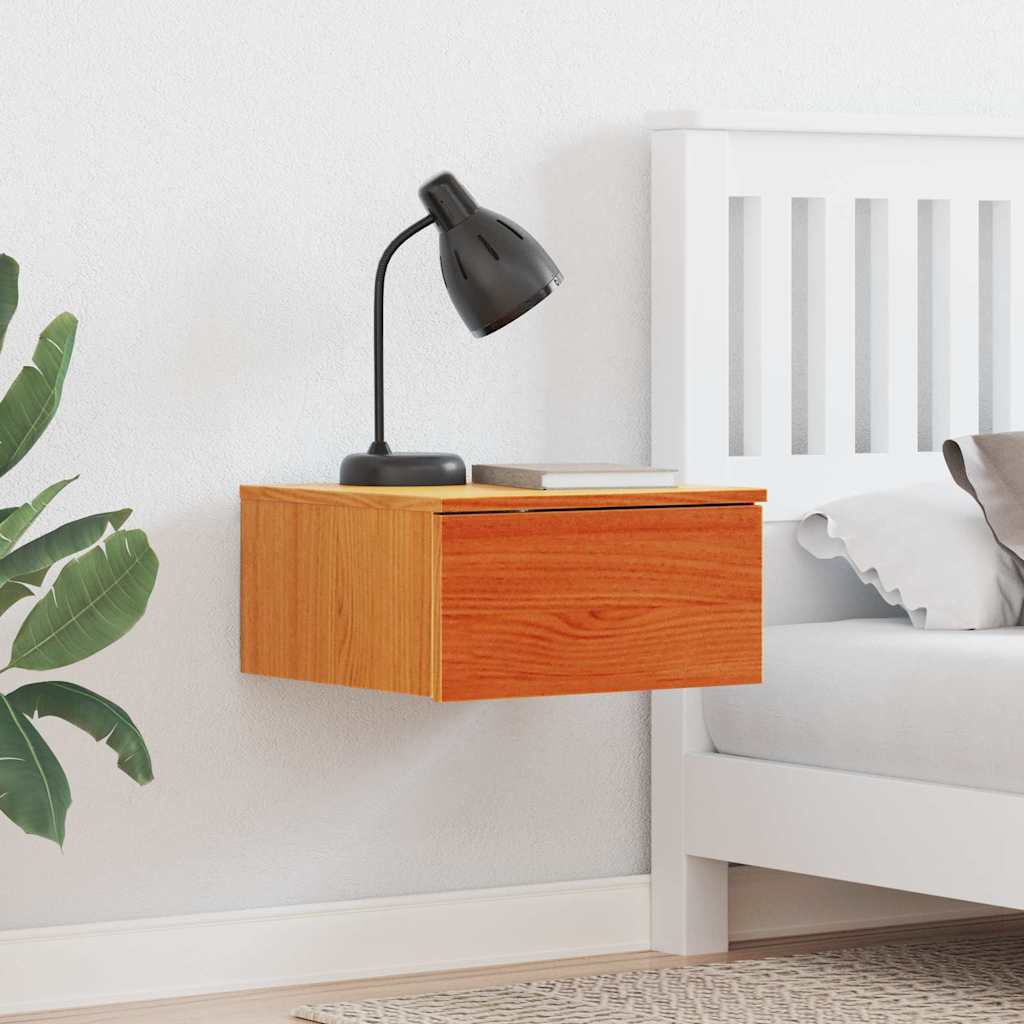 Sengebord 2 stk. Voks brun 37 x 35 x 18,5 cm Massivt fyrretræ