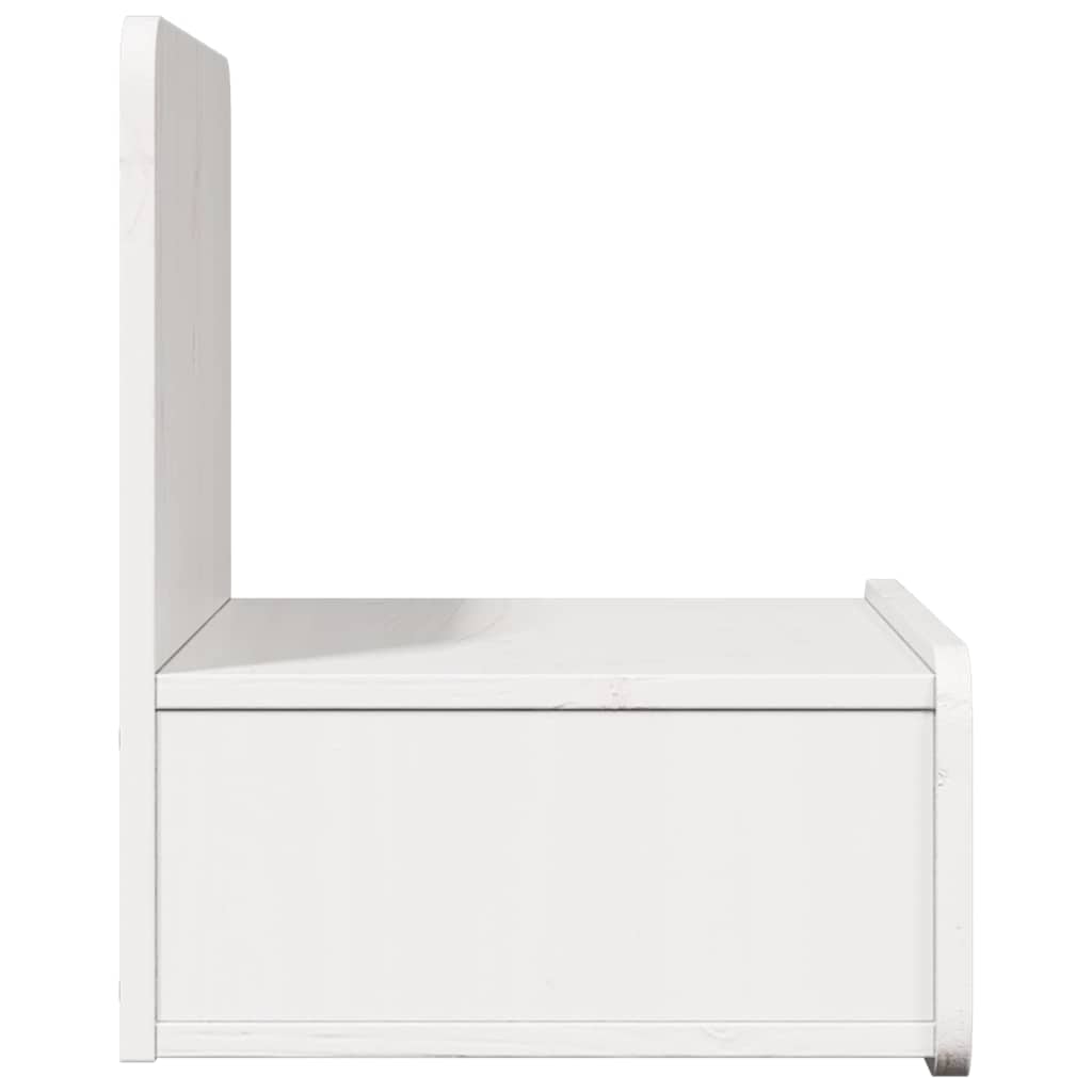 Sengebord med skuffe Hvid 44 x 32,5 x 40 cm Massivt fyrretræ