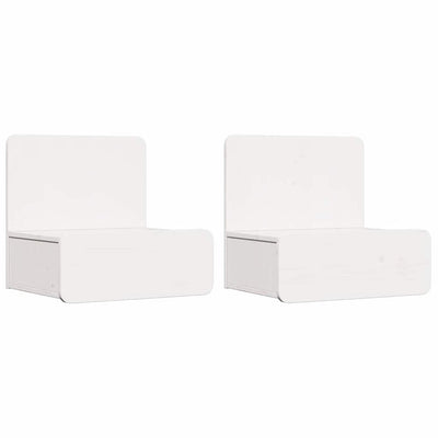Sengebord 2 stk. Hvid 44 x 32,5 x 40 cm Massivt fyrretræ