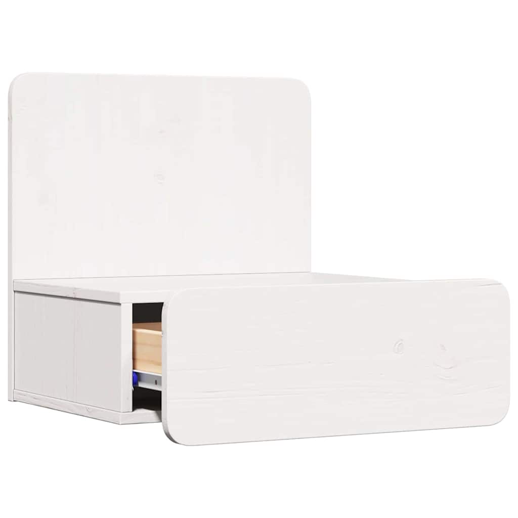 Sengebord 2 stk. Hvid 44 x 32,5 x 40 cm Massivt fyrretræ