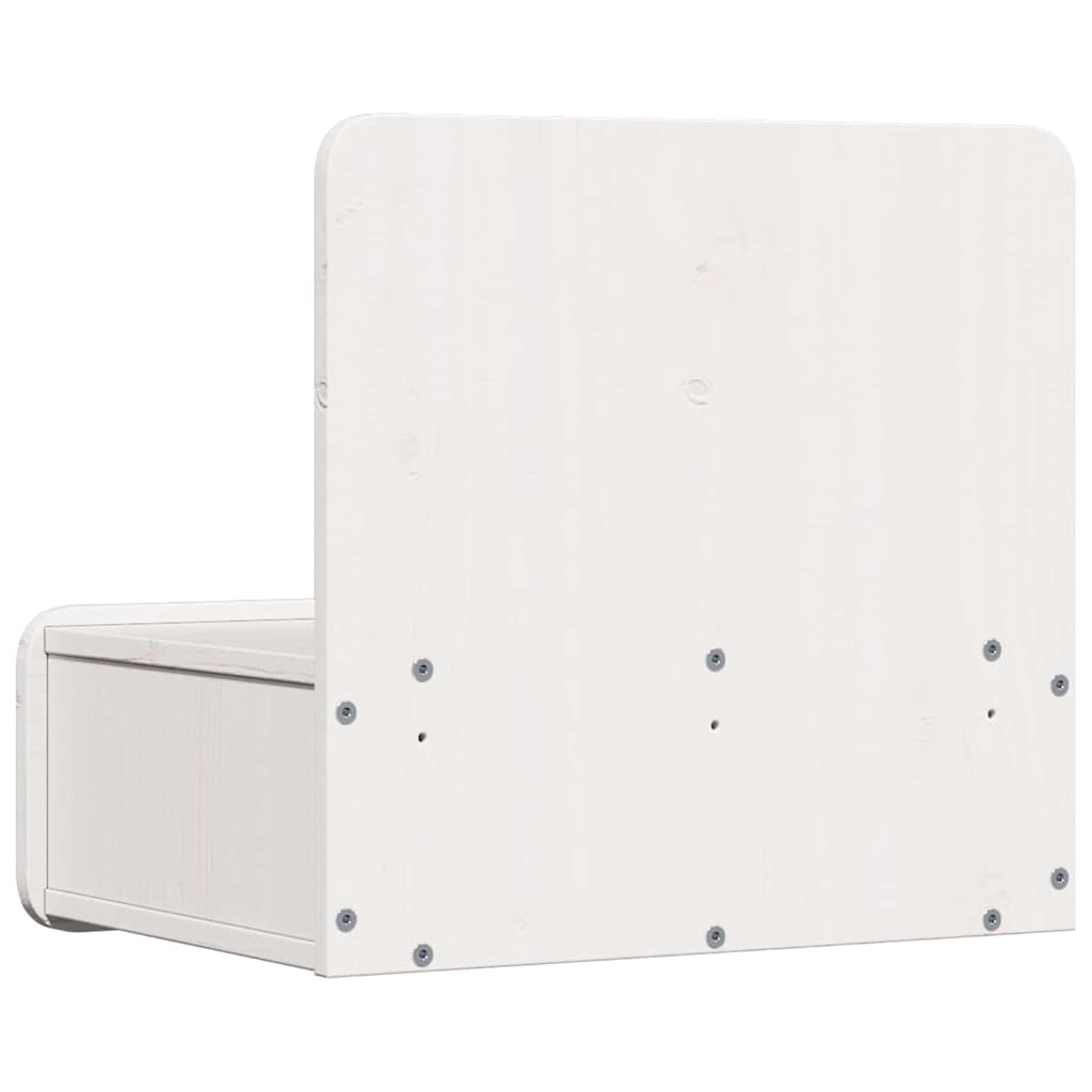 Sengebord 2 stk. Hvid 44 x 32,5 x 40 cm Massivt fyrretræ