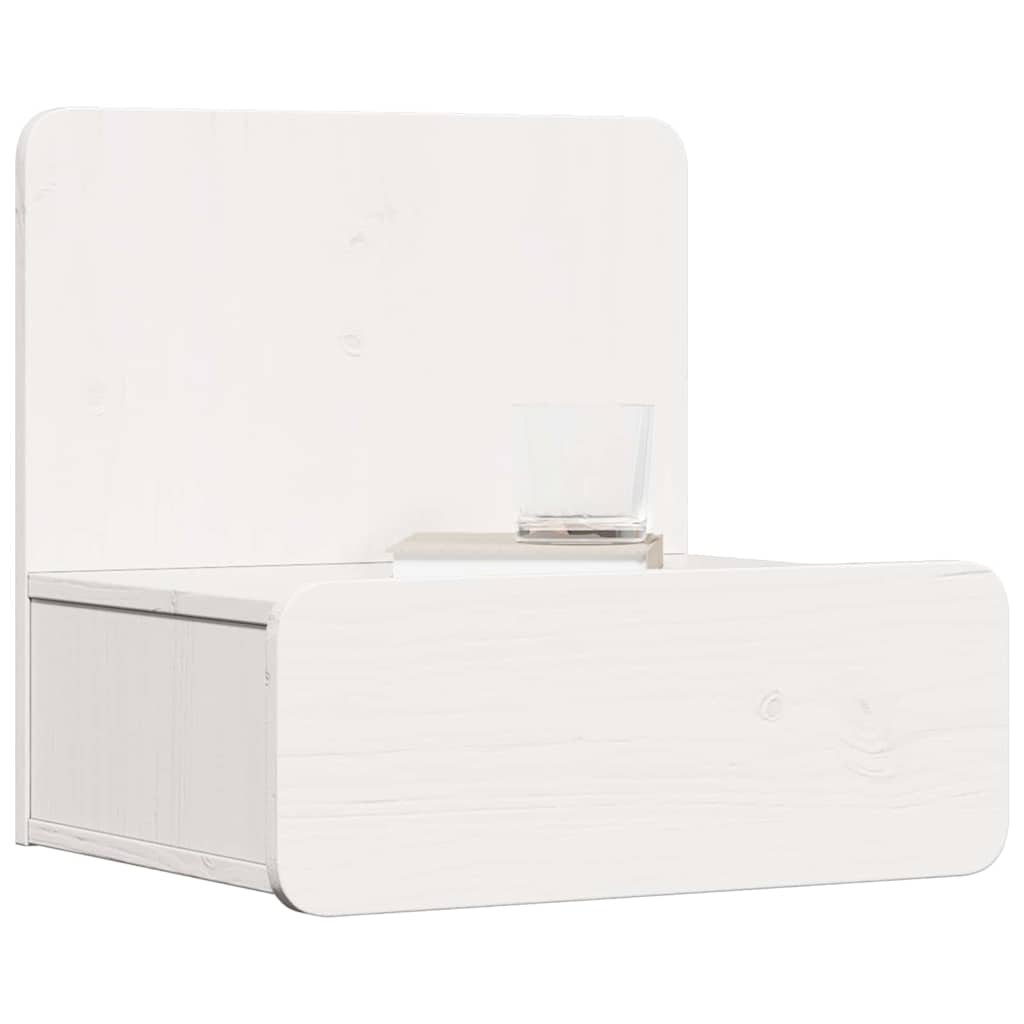 Sengebord 2 stk. Hvid 44 x 32,5 x 40 cm Massivt fyrretræ