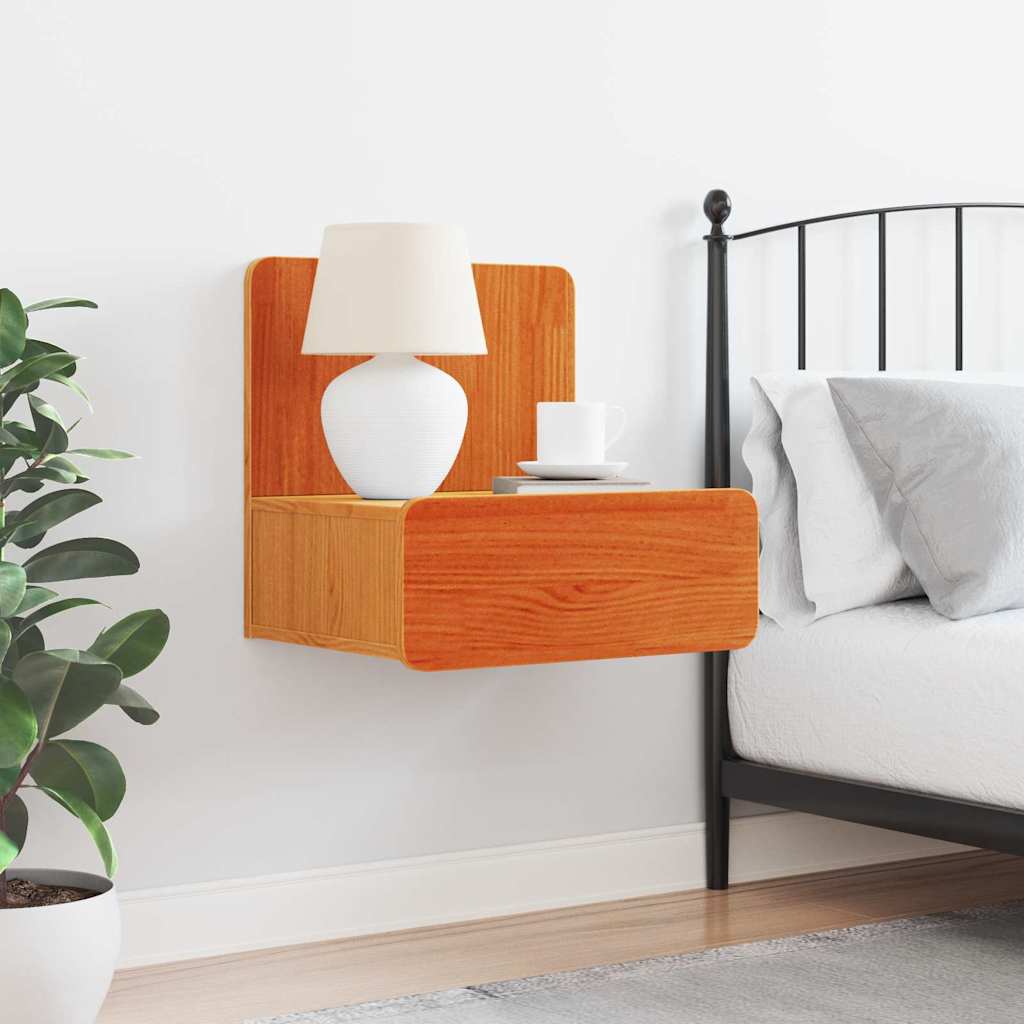 Sengebord Voks brun 44 x 32,5 x 40 cm Massivt fyrretræ