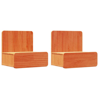 Sengebord 2 stk. Voks brun 44 x 32,5 x 40 cm Massivt fyrretræ