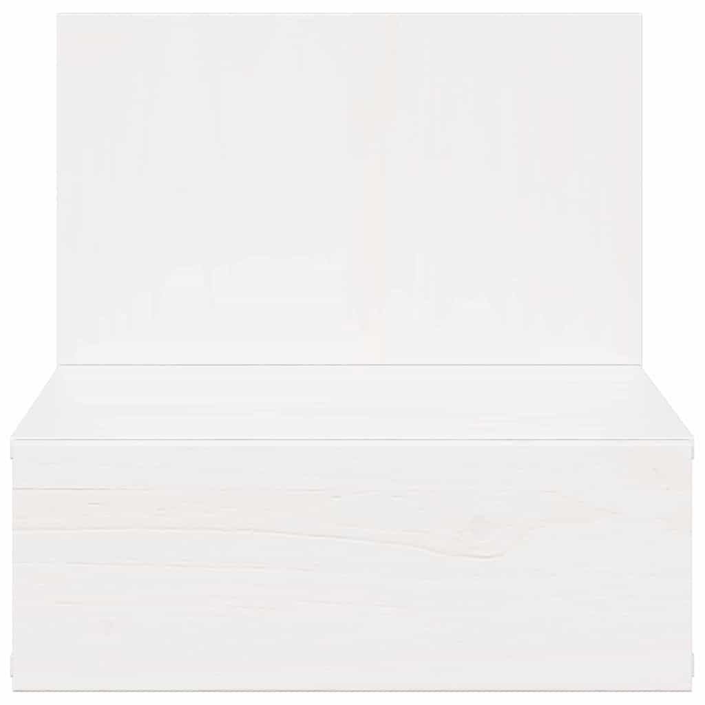 Sengebord med skuffe Hvid 42 x 32,5 x 40 cm Massivt fyrretræ