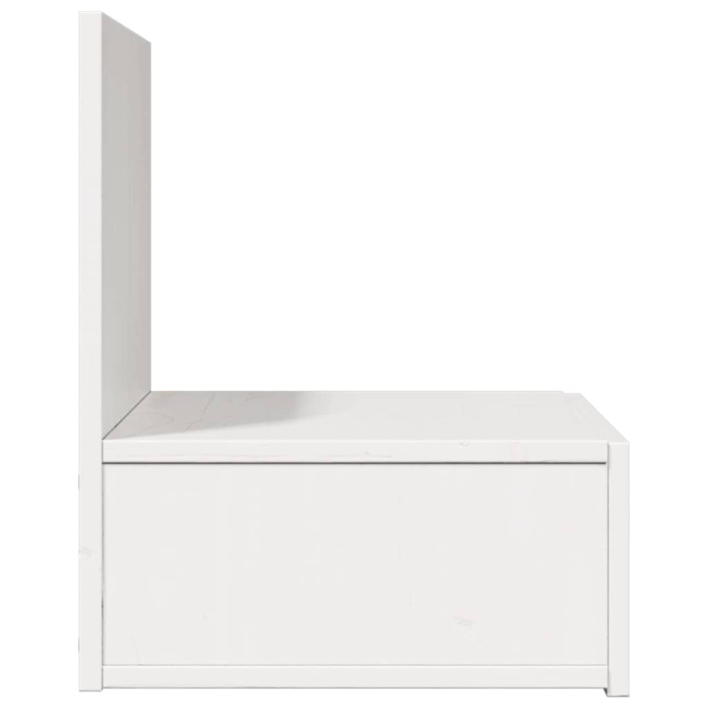 Sengebord med skuffe Hvid 42 x 32,5 x 40 cm Massivt fyrretræ