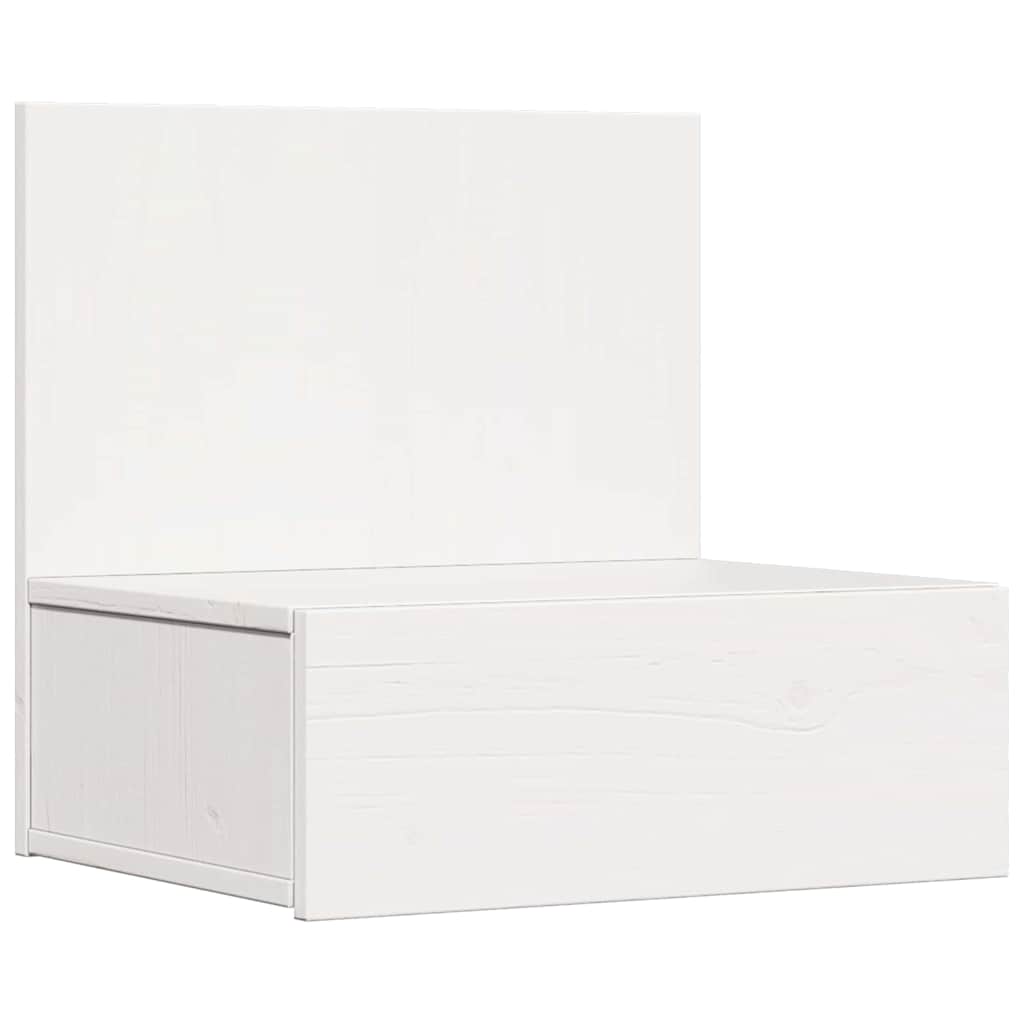 Sengebord 2 stk. Hvid 42 x 32,5 x 40 cm Massivt fyrretræ