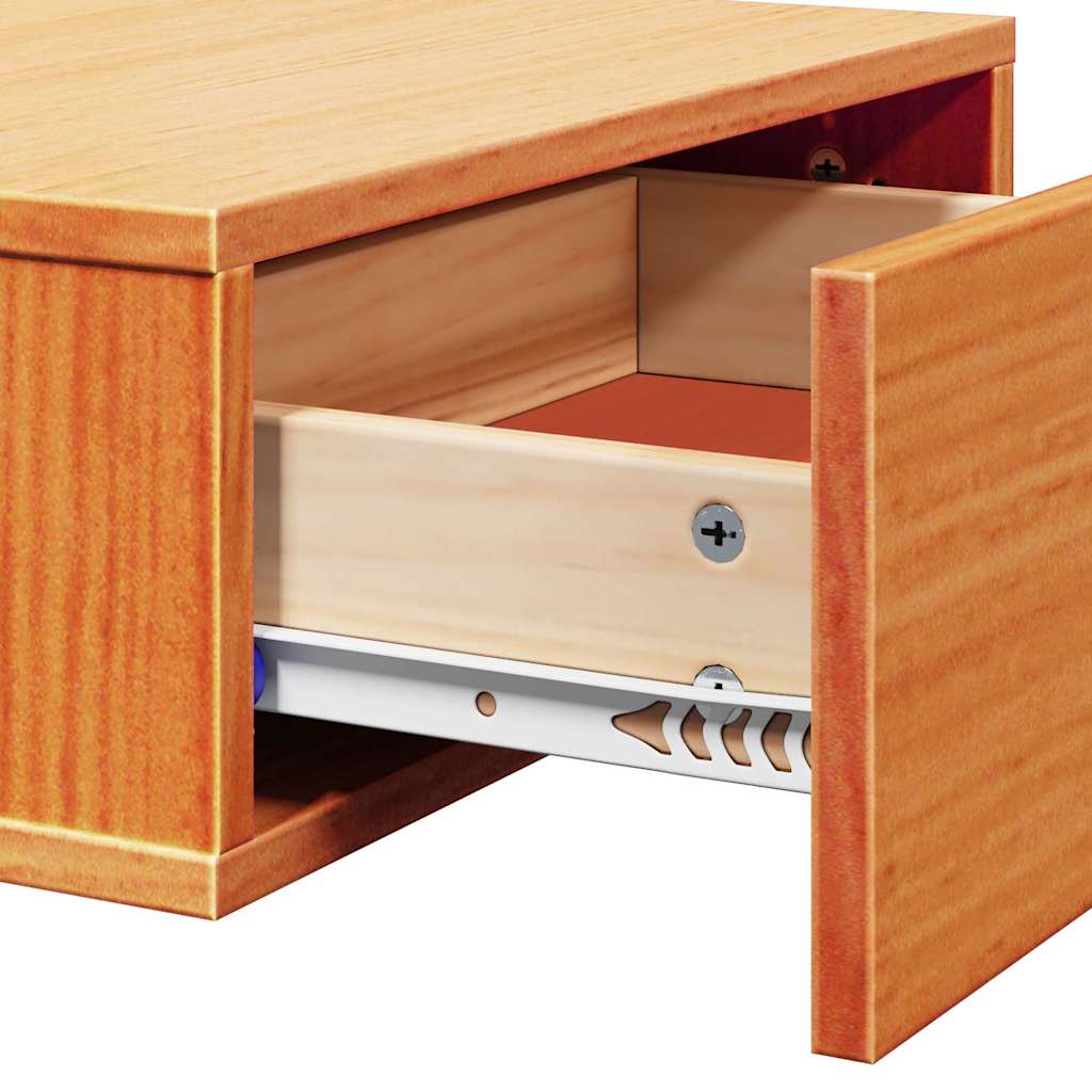 Sengebord 2 stk. Voks brun 42 x 32,5 x 40 cm Massivt fyrretræ