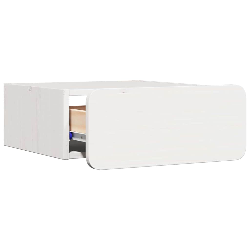 Sengebord 2 stk. Hvid 39 x 34 x 16,5 cm Massivt fyrretræ