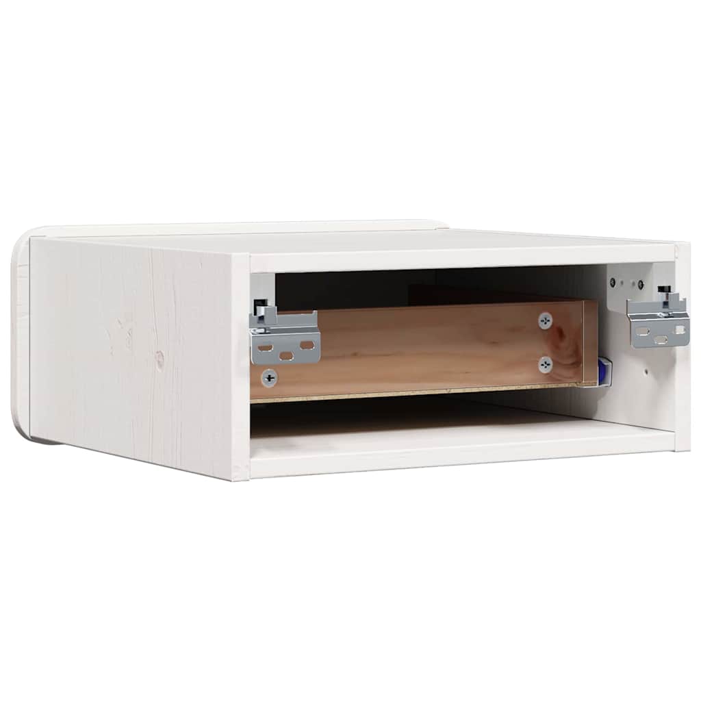 Sengebord 2 stk. Hvid 39 x 34 x 16,5 cm Massivt fyrretræ