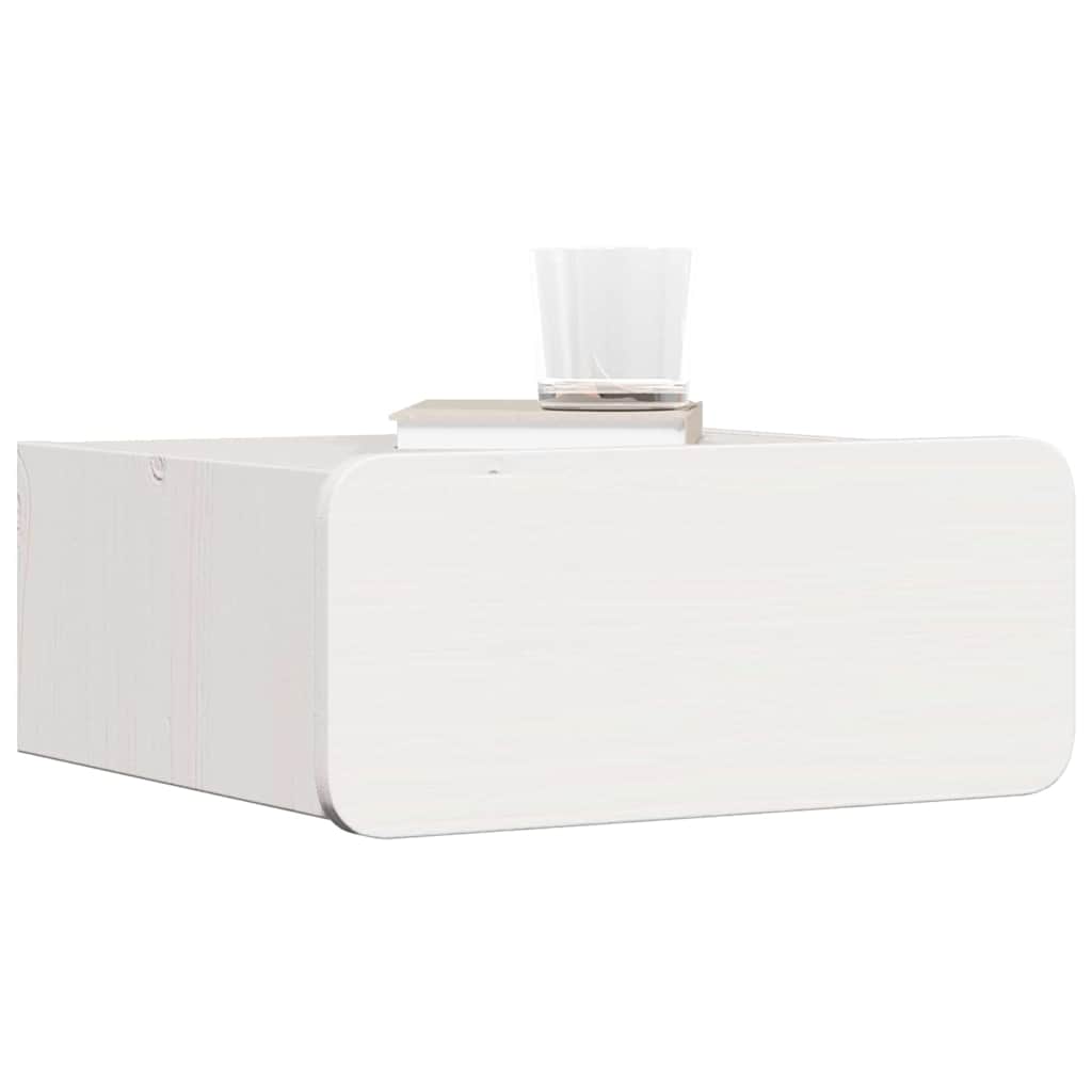 Sengebord 2 stk. Hvid 39 x 34 x 16,5 cm Massivt fyrretræ
