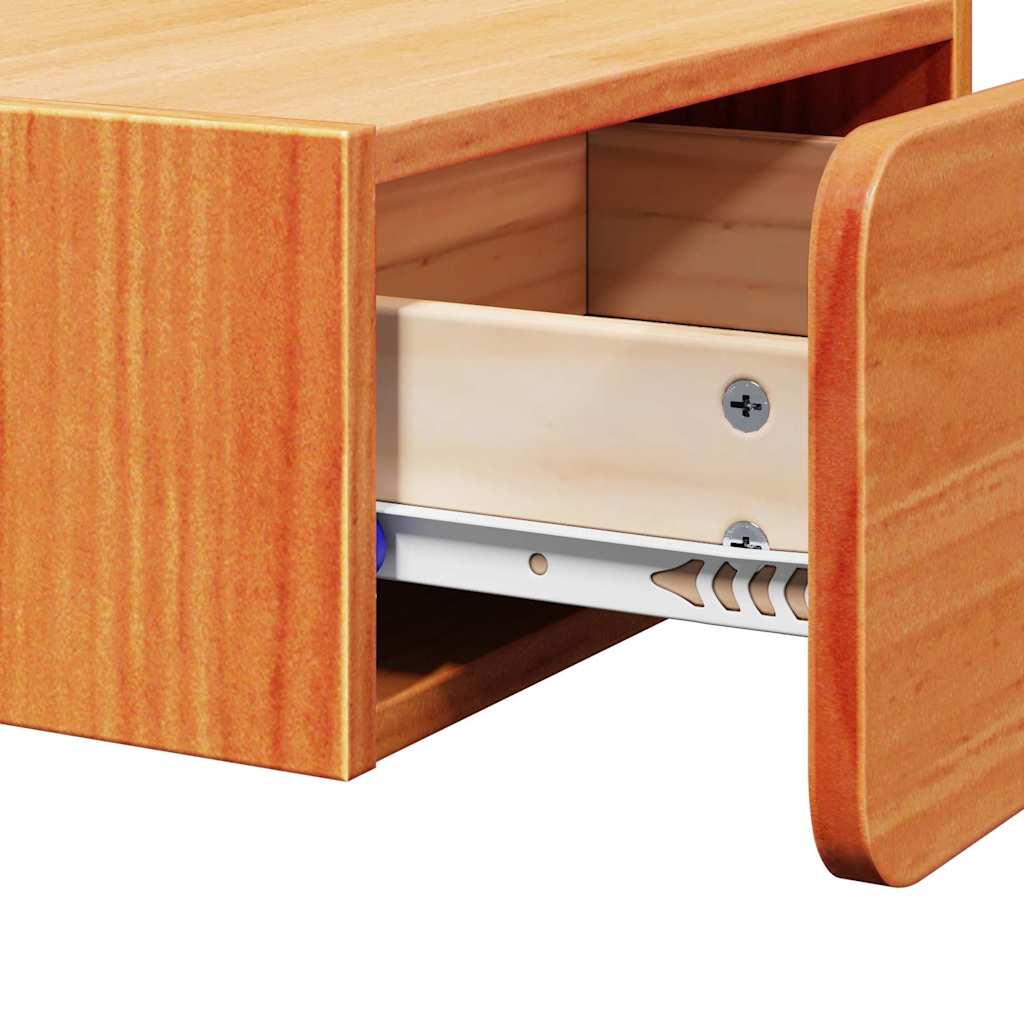 Sengebord Voks brun 39 x 34 x 16,5 cm Massivt fyrretræ