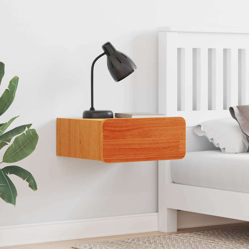 Sengebord Voks brun 39 x 34 x 16,5 cm Massivt fyrretræ