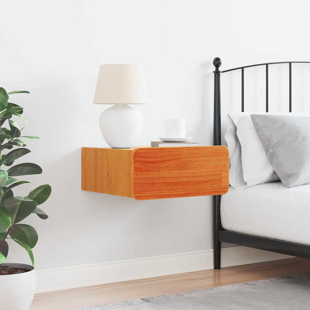 Sengebord Voks brun 39 x 34 x 16,5 cm Massivt fyrretræ