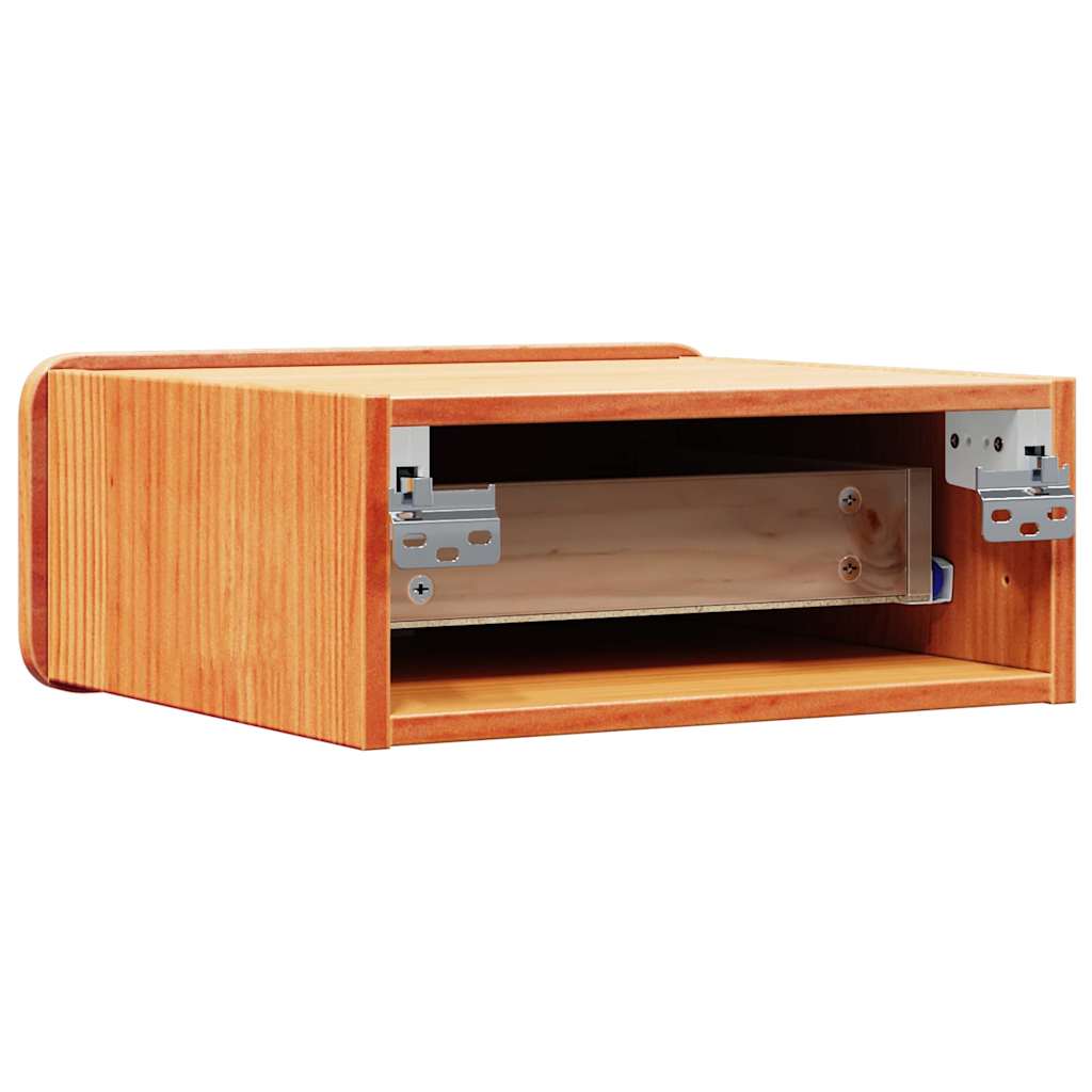 Sengebord Voks brun 39 x 34 x 16,5 cm Massivt fyrretræ