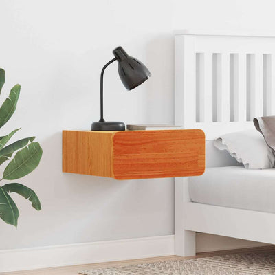 Sengebord 2 stk. Voks brun 39 x 34 x 16,5 cm Massivt fyrretræ