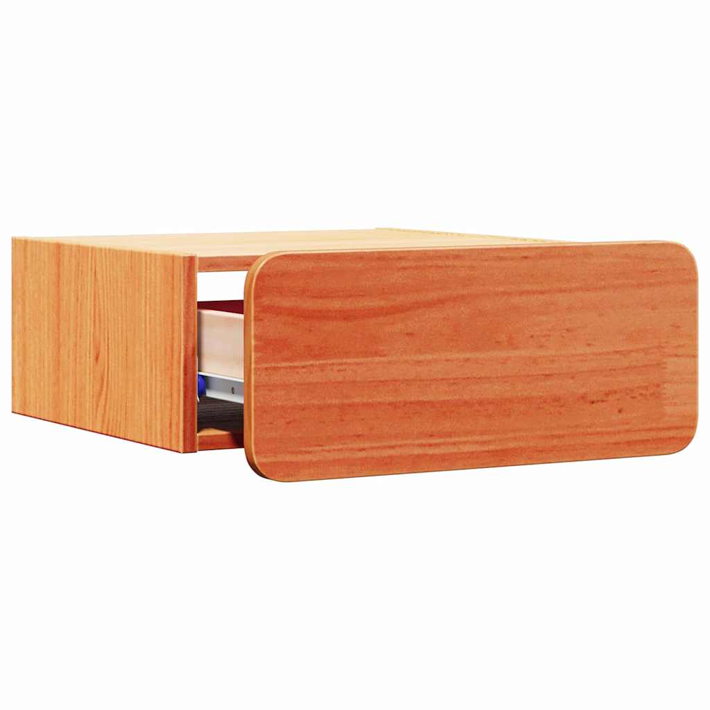 Sengebord 2 stk. Voks brun 39 x 34 x 16,5 cm Massivt fyrretræ