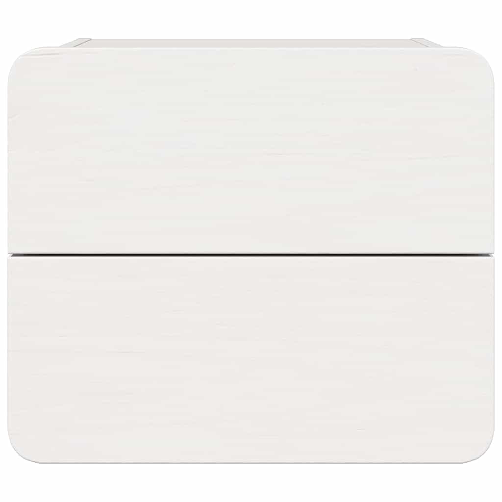 Sengebord med skuffe Hvid 39 x 34 x 33 cm Massivt fyrretræ