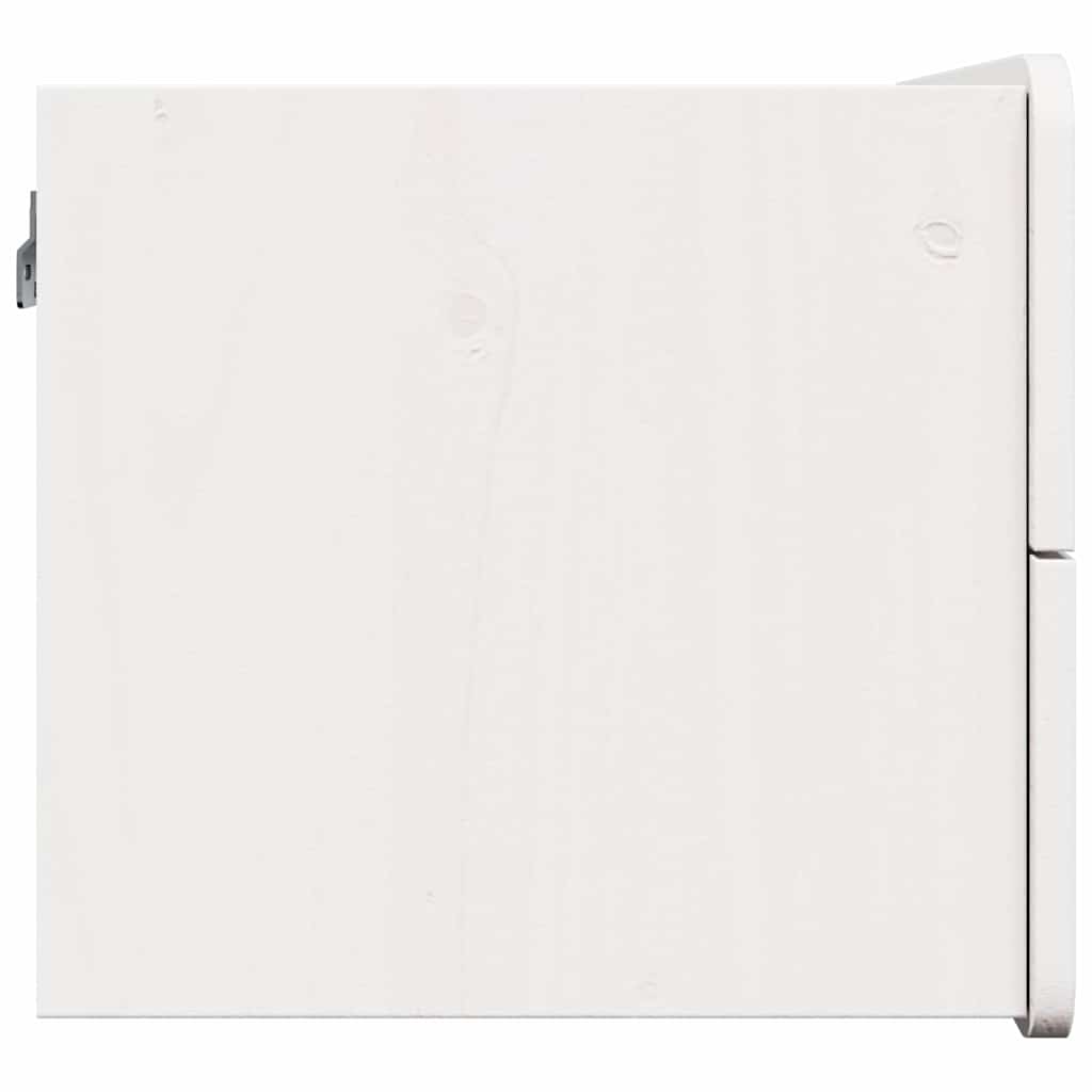 Sengebord med skuffe Hvid 39 x 34 x 33 cm Massivt fyrretræ