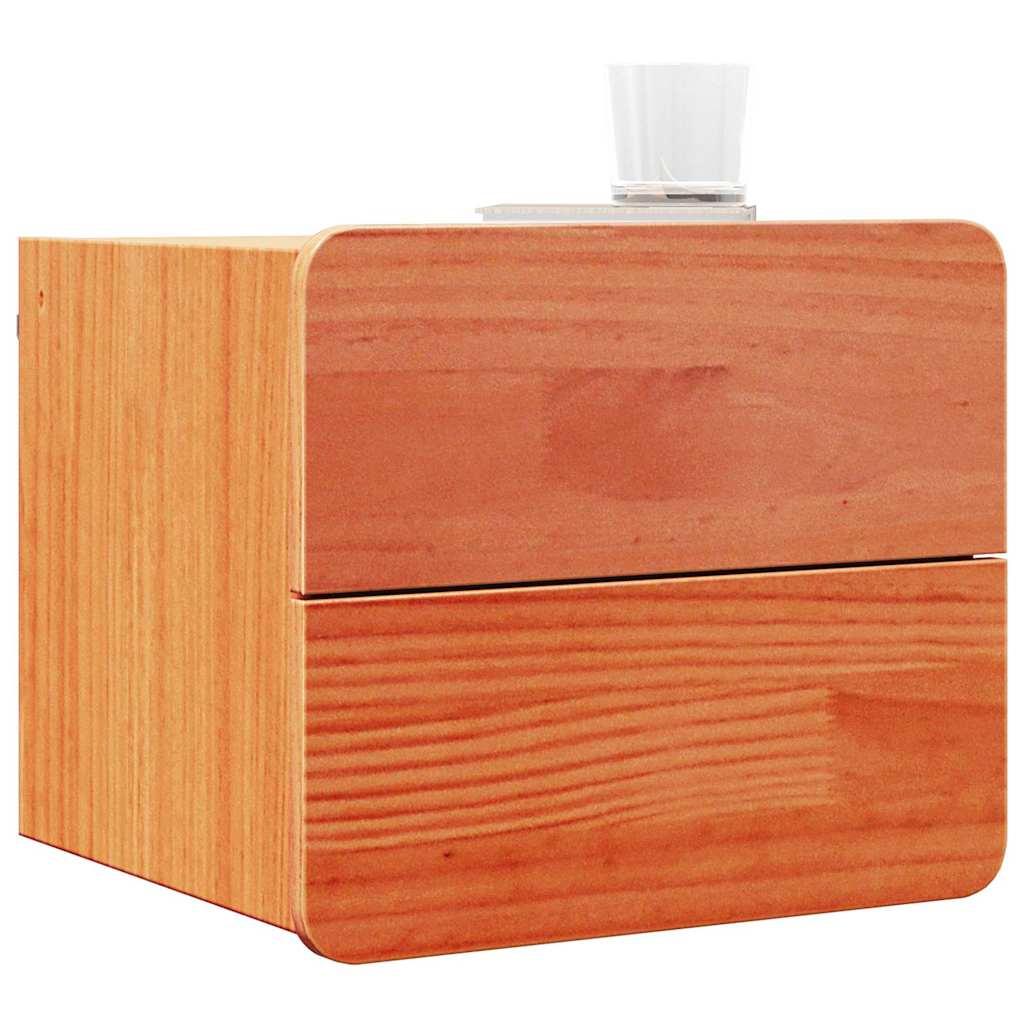 Sengebord med skuffe Voks brun 39 x 34 x 33 cm Massivt fyrretræ