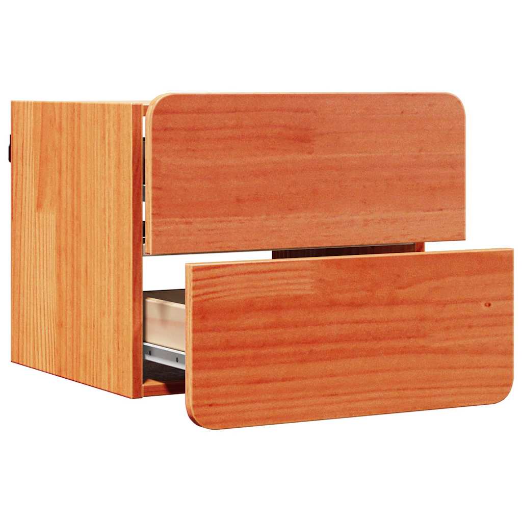Sengebord 2 stk. Brun 39 x 34 x 33 cm Massivt fyrretræ