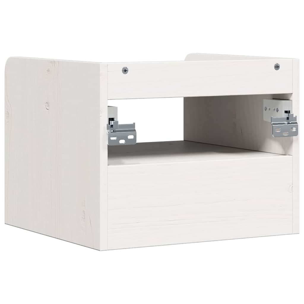 Sengebord 2 stk. Hvid 38 x 36 x 29,5 cm Massivt fyrretræ